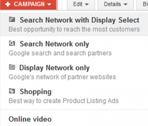 default adwords campaign networks