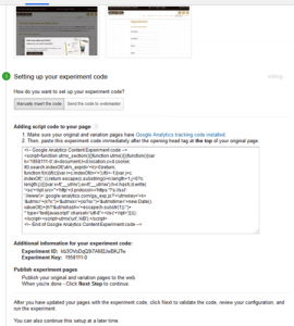 Add Experiment Code To Website