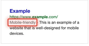 Google mobile friendly website design search result