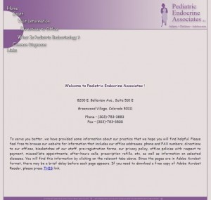 Pediatric Endocrine Associates website before